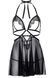 Сорочка бебі-дол з відкритими чашками Leg Avenue Lace and mesh babydoll & panty Black S, стрінги SO9163 фото 3