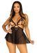 Сорочка бебі-дол з відкритими чашками Leg Avenue Lace and mesh babydoll & panty Black S, стрінги SO9163 фото 4