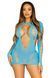 (SALE) Безшовна мінісукня Leg Avenue Long sleeve cut out mini dres One size Turquoise SO8571 фото 1