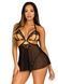 Сорочка бебі-дол з відкритими чашками Leg Avenue Lace and mesh babydoll & panty Black S, стрінги SO9163 фото 6