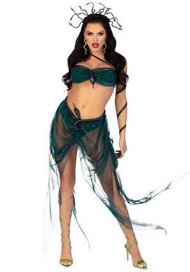 Еротичний костюм Медузи Горгони Leg Avenue Medusa Costume L, топ, спідниця, нарукавники, прикраси SO9214 фото