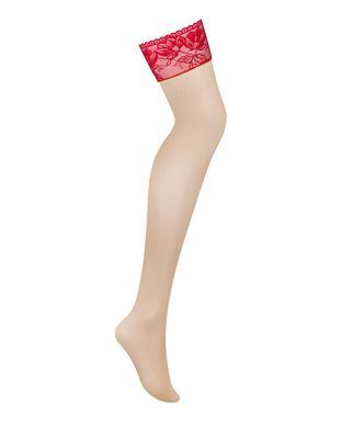 Панчохи під пояс із широким мереживом Obsessive Lacelove stockings XS/S SO8658 фото