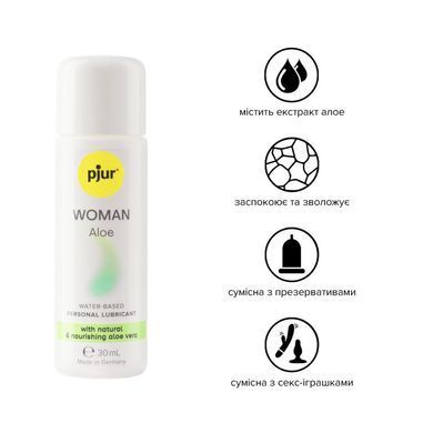 Лубрикант на водній основі pjur Woman Aloe 30 мл з екстрактом алое, зволожувальний, без парабенів PJ13310 фото