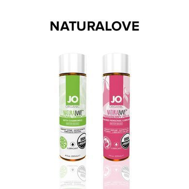 Змазка на водній основі JO NATURALOVE Strawberry (30 мл) з екстрактом ромашки та листя агави SO1491 фото