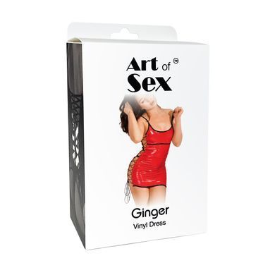 Сексуальна лакована сукня на шнурівці Art of Sex - Ginger чорна L-2XL SX2369 фото