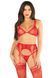 Комплект Leg Avenue Bra Top, String and Garter Belt Stockings One Size, Red SX1748 фото 1