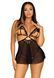 Сорочка бебі-дол з відкритими чашками Leg Avenue Lace and mesh babydoll & panty Black M, стрінги SO9164 фото 1