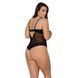 Боді Passion Exclusive NORTH BODY 6XL/7XL black, відкриті груди, з доступом, вініл та мережива SO7109 фото 2