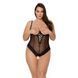 Боді Passion Exclusive NORTH BODY 6XL/7XL black, відкриті груди, з доступом, вініл та мережива SO7109 фото 1