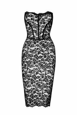 Сукня Noir Handmade F301 Catalyst, S, black, міді, мереживо, відкриті плечі, шнурівка на спині SX0243 фото
