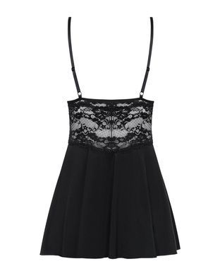 (SALE) Сатиновий пеньюар із мереживом Obsessive 810-BAB-1 babydoll & thong S/M SO7152 фото