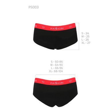Трусики-шортики Passion PS003 PANTIES S, black SO4209 фото