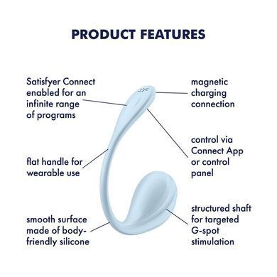 Смарт-віброяйце Satisfyer Smooth Petal Connect App Light Blue SX0667 фото
