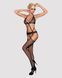 (SALE) Сітчастий бодістокінг з імітацією топа, пояса та панчохи Obsessive Bodystocking N108 S/M/L, чорний, SO7252 фото 3