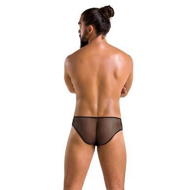Чоловічі труси зі шнурівкою Passion 035 SLIP RICHARD L/XL Black, екошкіра, сітка SO7576 фото