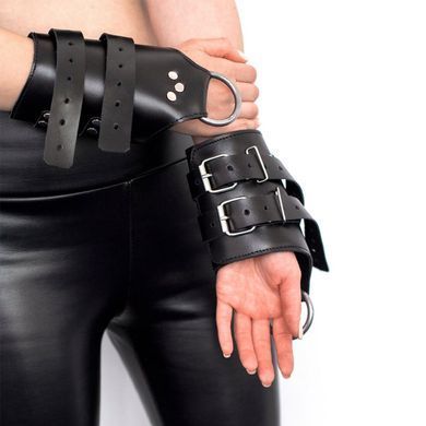 Манжети для підвісу за руки Art of Sex &ndash; Kinky Hand Cuffs For Suspension, чорні, натуральна шкіра SO5183 фото