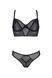 Комплект Passion DROSERA SET black S/M, сітка+мереживо, бюстьє та трусики танга SX0480 фото 3