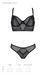 Комплект Passion DROSERA SET black S/M, сітка+мереживо, бюстьє та трусики танга SX0480 фото 5