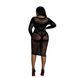 Сукня-бодістокінг Moonlight Plus Model 03 XL-XXXL Black, міді, довгий рукав SO8194 фото 2