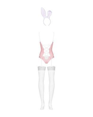 Еротичний костюм зайчика Obsessive Bunny suit 4 pcs costume pink S/M, рожевий, топ з підв&rsquo;язками, тр SO7254 фото