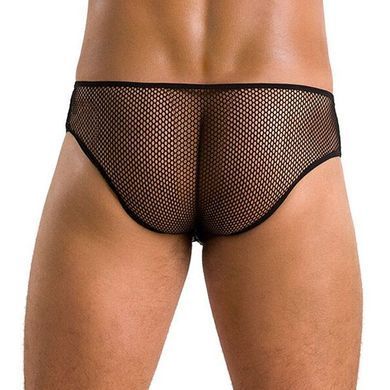 Чоловічі труси зі шнурівкою Passion 035 SLIP RICHARD S/M Black, екошкіра, сітка SO7577 фото