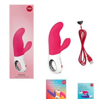 Вібратор-кролик Fun Factory MISS BI pink/white, 2 незалежні мотори, діаметр 4,2 см SX0944 фото