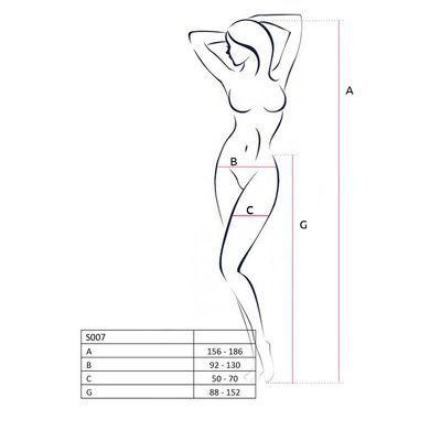 Сітчасті панчохи-стокінги Passion S018 One Size, White, імітація пояса, сітка з вертикальними смужка PSS018W фото