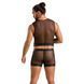 Комплект чоловічої білизни на шнурівці Passion 053 SET WILLIAM L/XL Black, жилет, боксери SO7627 фото 4