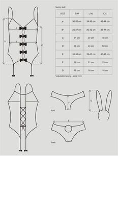 Еротичний костюм зайчика Obsessive Bunny suit 4 pcs costume pink L/XL, рожевий, топ з підв&rsquo;язками, т SO7255 фото