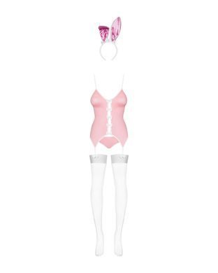 Еротичний костюм зайчика Obsessive Bunny suit 4 pcs costume pink L/XL, рожевий, топ з підв&rsquo;язками, т SO7255 фото