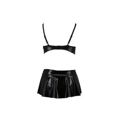 Комплект білизни під латекс Passion DEBY SET L/XL, black, ліф, міні-спідничка, стрінги PS25701 фото