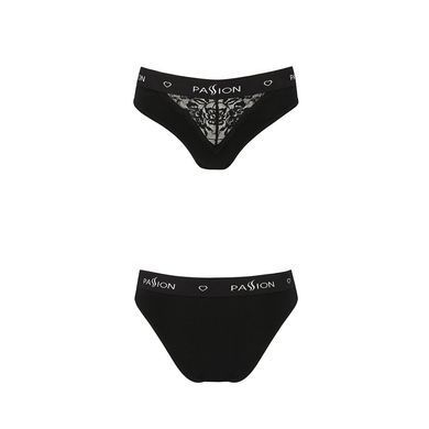 Трусики з широкою гумкою і мереживом Passion PS001 PANTIES XL, black SO4162 фото