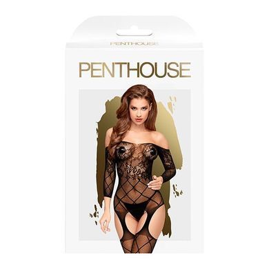 Бодістокінг з флористично-геометричним орнаментом Penthouse - Top-Notch Black S/L SO4384 фото