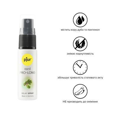 Пролонгувальний спрей pjur MED Prolong Spray 20 мл із екстрактом дубової кори та пантенолом PJ10910 фото