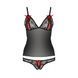 Комплект білизни Passion MELISSA SET L/XL, black, ліф-сорочка зі шнурівкою і трусики EL15904 фото 5