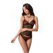 Комплект білизни Passion MELISSA SET L/XL, black, ліф-сорочка зі шнурівкою і трусики EL15904 фото 1