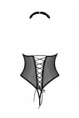 Еротичне боді Passion TRISHA BODY, S/M, black, з відкритими чашками SO9742 фото
