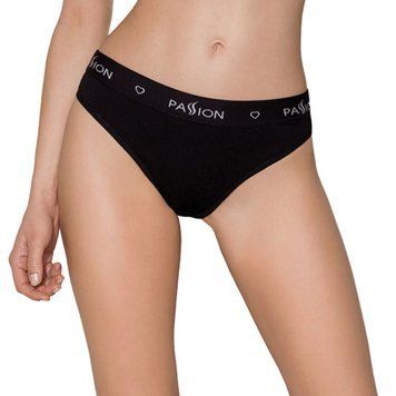 Трусики-сліпи з бавовни та еластаном Passion PS004 PANTIES XL, black SO4218 фото