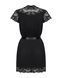 Сатиновий відкритий пеньюар на поясі Obsessive 810-PEI&ndash;1 peignoir black L/XL, чорний SO7161 фото 6