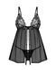 Сорочка бебі-дол Obsessive Blomentis babydoll & thong, XS/S, мереживний ліф, стрінги в комплекті SX1023 фото 3