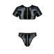 Комплект чоловічої білизни під латекс Passion 057 SET PETER S/M Black, кроп-топ, стринги SO7634 фото 5