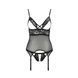 Корсет з відкритими грудьми Passion DIABOLINA CORSET L/XL, black, пажі, трусики, напівпрозорий PS25804 фото 3