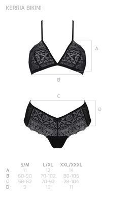 Комплект Passion KERRIA BIKINI black, S/M, бралет і трусики-бікіні SX0483 фото