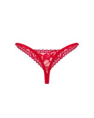 Мереживні стрінги Obsessive Lacelove thong XL/2XL Red, низька посадка SO8663 фото