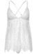 Сорочка бебі-дол Leg Avenue Floral lace babydoll & string White S, стрінги SO9172 фото 3