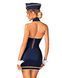 Еротичний костюм стюардеси Obsessive Stewardess uniform XS/S, blue, сукня, пілотка, шарф, манжети SO7729 фото 2