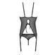 Корсет із пажами, трусики з ажурним декором та відкритим кроком Passion URSULA CORSET XXL/XXXL black SO5837 фото 5