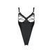Боді з екошкіри Passion CELINE BODY L/XL, black, з доступом, відкритий SO6403 фото 5