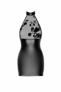 Сукня Noir Handmade F311 Eros, S, black, міні, спідниця під латекс, верх &mdash; сітка, відкрита спина SX0303 фото