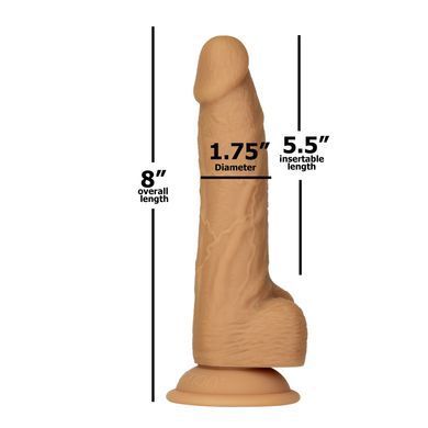 Фалоімітатор ADDICTION Dual Density Silicone Dildo Caramel 8&Prime;, присоска, діаметр 4,3 см, віброкуля в SO8243 фото